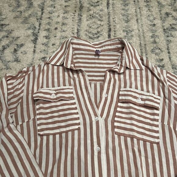 Striped Beige Blouse for Women - Picture 5 of 7